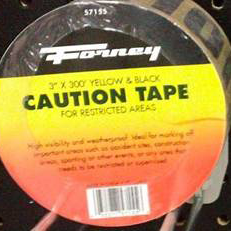 An example of product packaging on tape displaying the black yellow and orange tint
