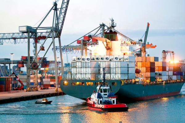 Cargo ships at port