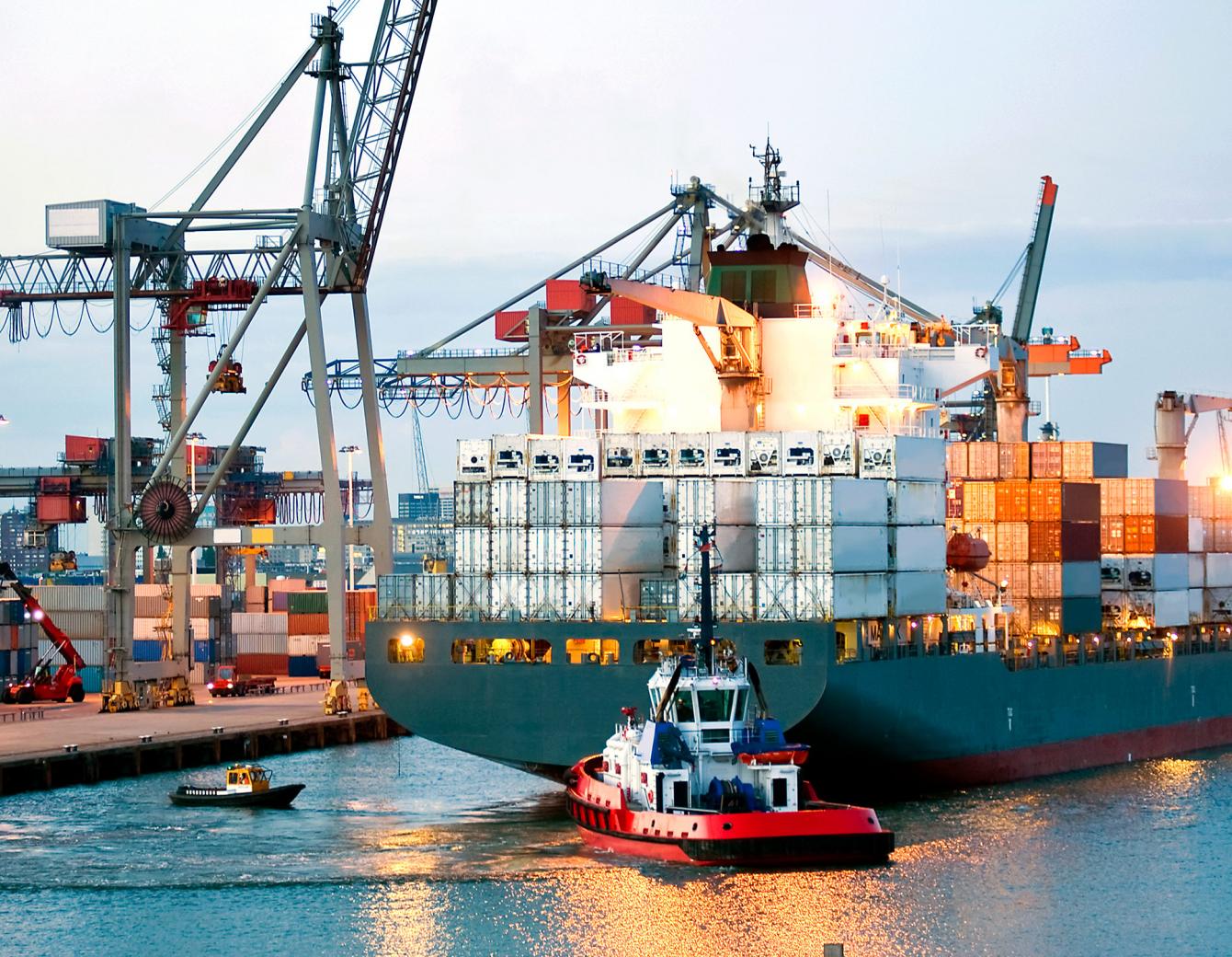 Cargo ships at port