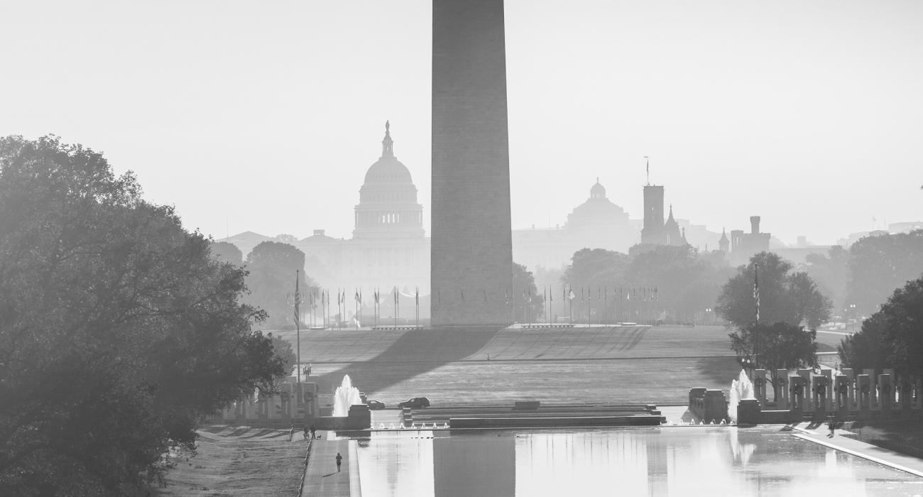 View of Capitol past the Washington Monument